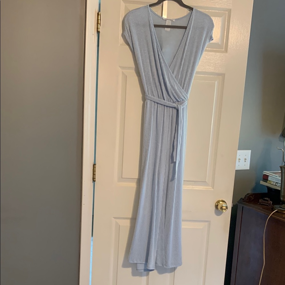 Blue wrap jumpsuit